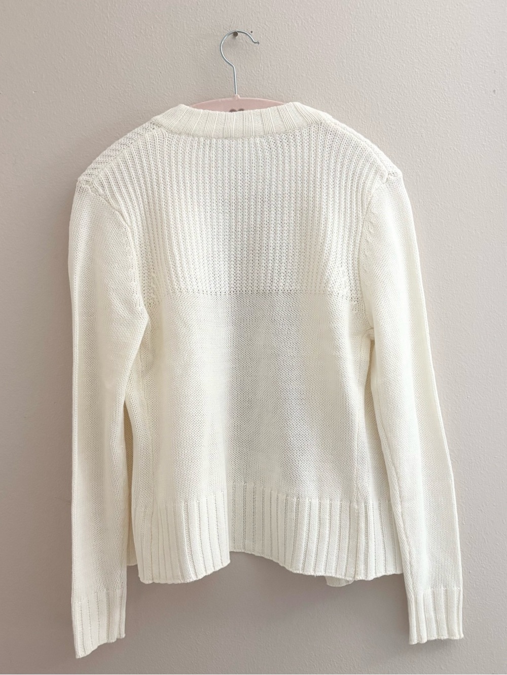 VENUS Cream/White Ribbed Button-Front Cardigan - Picture 6 of 6